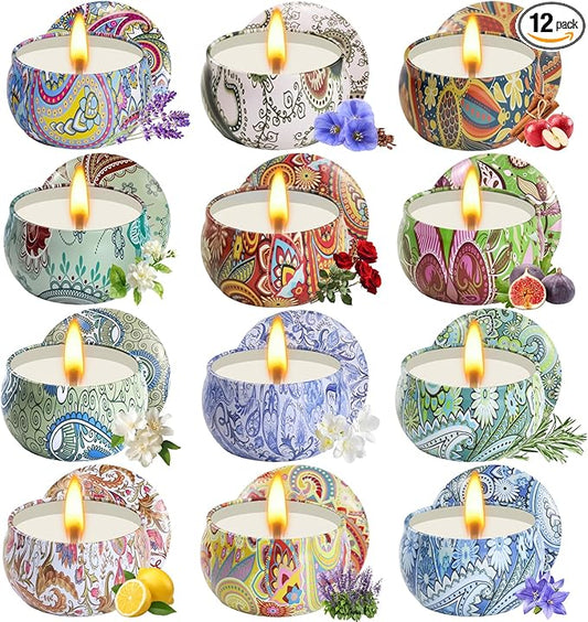 Scented Candles Gifts for Women, 12 Pack Natural Soy Candles for Home Scented, Aromatherapy Candle Set Gift for Women, Men, Friends Birthday, Anniversary - Bloomnest