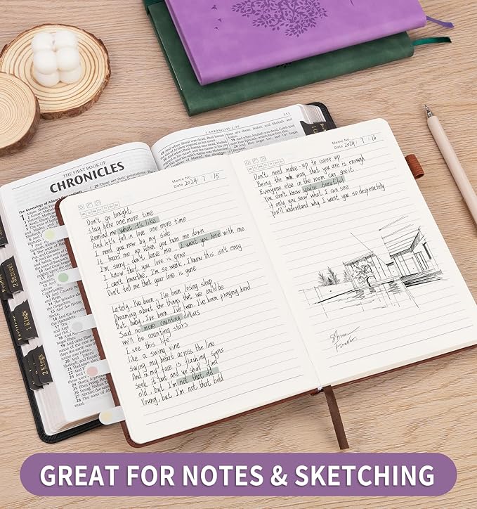 6 Pack Lined Journal Notebook for Women Men, A5 Hardcover Leather Journals for Writing, 200 Pages Thick Paper, Daily Journal Notebook for Work, School, Note Taking, Business, Travel, College Ruled - Bloomnest