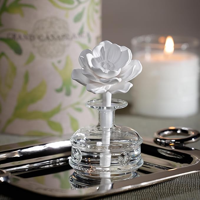 Zodax Mini Grand Casablanca Porcelain Diffuser, Water Lotus