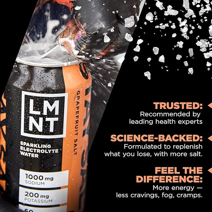 LMNT Sparkling Electrolyte Drink - Grapefruit Salt | 12-Count - Bloomnest