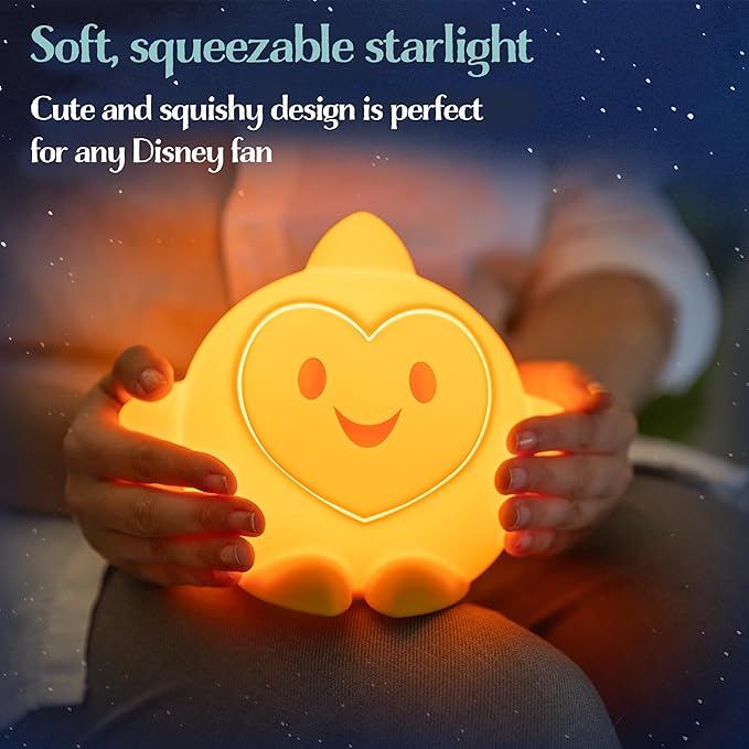 Disney Wish Squishy Light, Night Light for Kids, USB Lamp, Battery Operated, Dimmable, Star Light Ideal for Bedroom, Playroom, Living Room, 79616 - Bloomnest