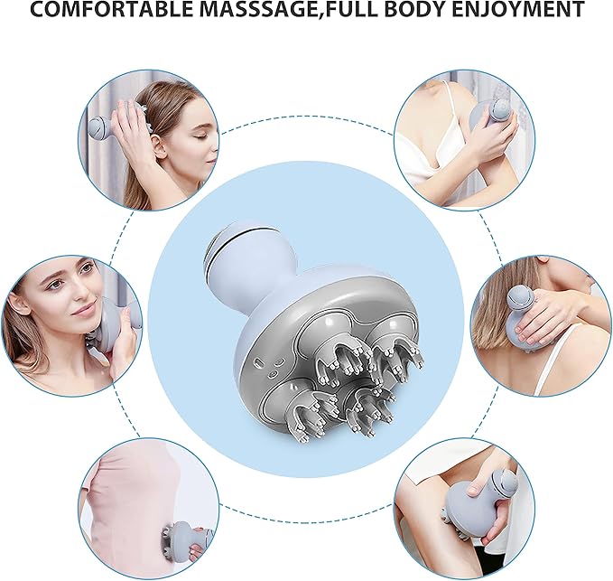 COMFIER Electric Scalp Massager Hair Growth,Handheld Head Massager for Headaches,84 Massage Nodes,Hair Massager,Deep Kneading and Stress Relief,Head Scratcher,Ideal Gifts for Mom,Dad,Women,Men COMFIER