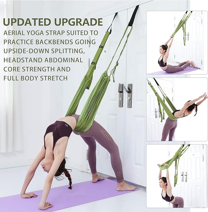 Leg Stretcher Strap, Stretching Equipment with Door Anchor Flexibility Trainer Backbend Assist for Dance Aerial Yoga Ballet Leg Stretching Exercise - Bloomnest