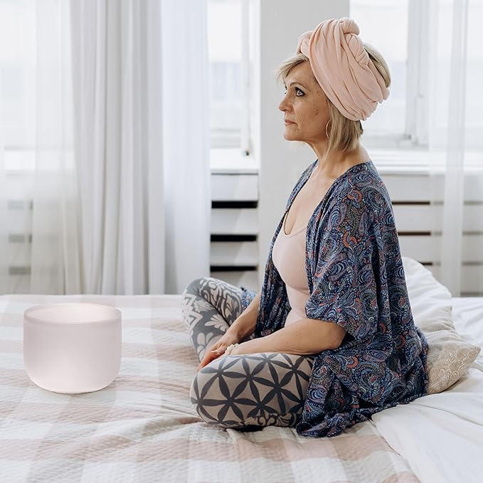 ALIOTH 6" A Note Crystal Singing Bowl Third Eye Chakra with Suede Mallet for Meditation, Yoga, Chakra Healing & Sound Therapy - Bloomnest