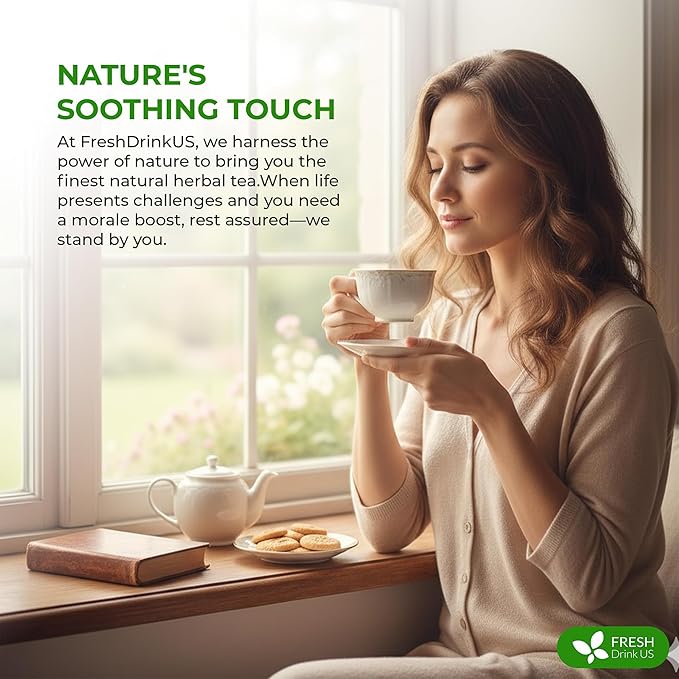 FreshDrinkUS, Premium Green Ginger Tea | 135 Tea Bags | Sencha Green Tea with Ginger, Lemongrass, Turmeric, Hibiscus & Peppermint | Natural Herbal Blend | Comfort & Refreshing, Vegan - Bloomnest