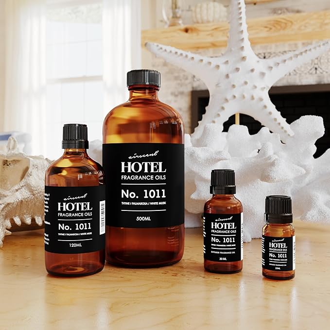 AirScent Hotel Diffuser Oil No. 1011 Inspired by The Beach Villas Hotel Scent - Premium Fragrance Oil for Ultrasonic and Waterless Diffusers and Crafting - 30 mL, 1 fl oz Glass Dropper Bottle - Bloomnest