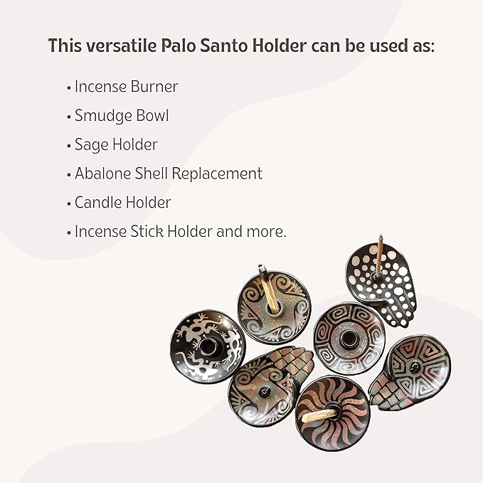 Palo Santo Holder with 5 Sticks - Luna Sundara Handmade Ceramic Incense Burner - Black & White Lizard Chulucanas Pottery from Peru - Smudge Bowl for Sage - Aromatherapy Gift Set LunaSundara