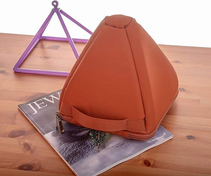 TOPFUND Artificial Leather Carrying Case for Packing Crystal Singing Pyramid 6 inch