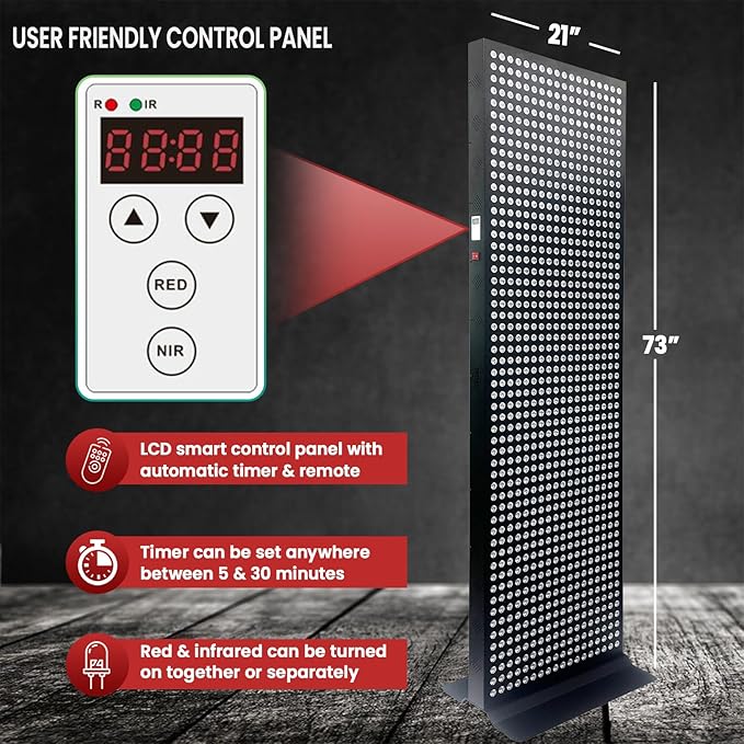 Red Light Therapy Device for Full Body, 630nm, 660nm, 810nm & 850nm, Near Infrared Dual-Chip Clinical Grade LED Panel for Smooth Skin, Weight & Pain Management and Overall Wellness (4000-Watt 800-LED) EXESAS