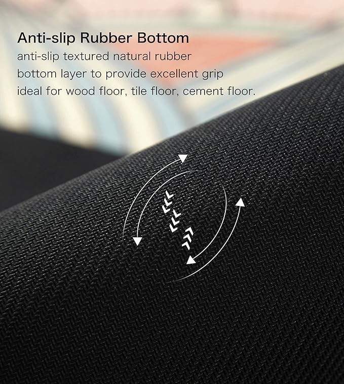 Knsbk Large Round Yoga Mat 4.6'X3.5mm for Exercise Premium Extra Thick, Ultra Comfortable, Non Slip, Meditation Mat - Bloomnest