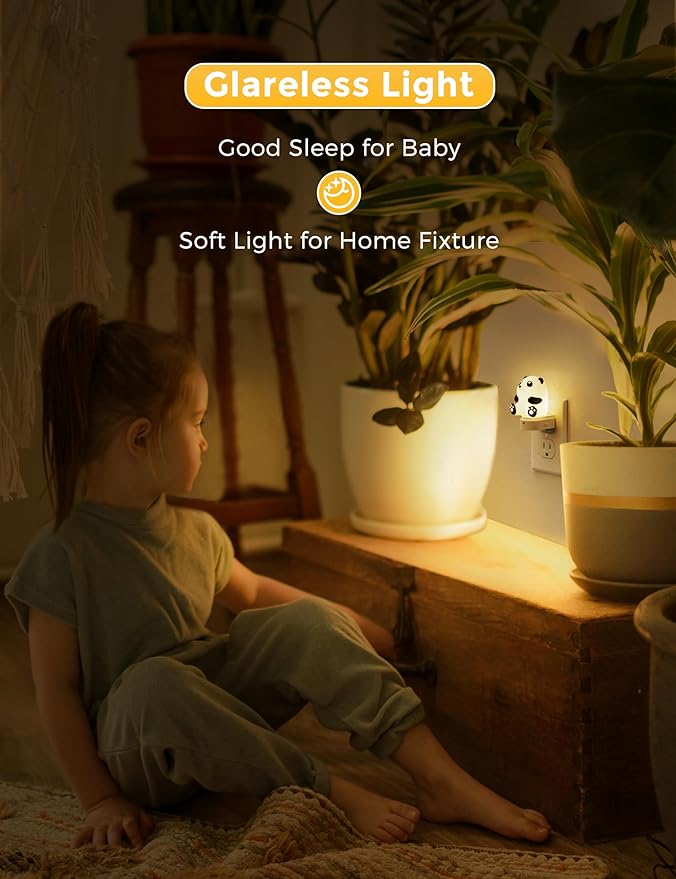L LOHAS LED Night Light for Kids, 3D Cute Night Light Plug in, Dusk to Dawn Nursery Night Lights, RGB+Soft White 3000K, 3 Lighting Modes, Room Decor, Children - Bloomnest