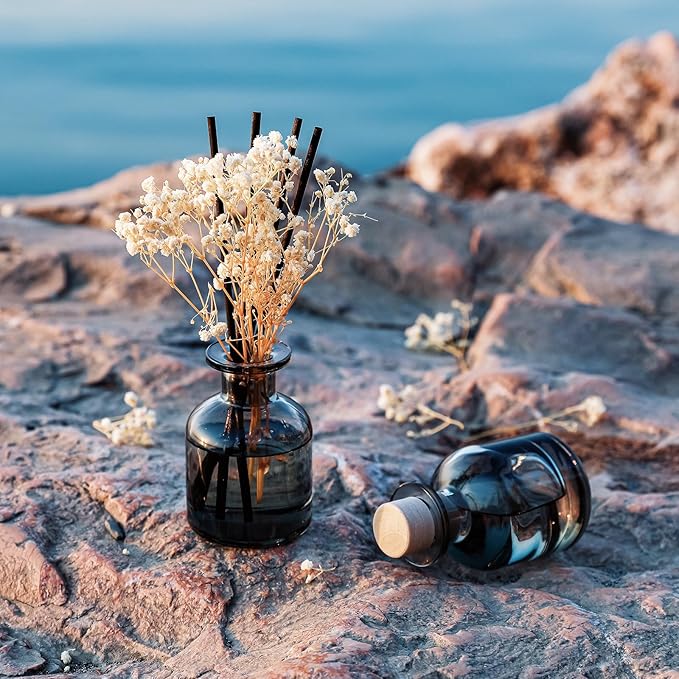 Brakula 2 Pack Reed Diffuser, Fresh Linen + Lavender Eucalyptus (3.38 fl oz Each Pack), Home Fragrance with 12 Sticks, Shelf Decor, Reed diffusers for Home