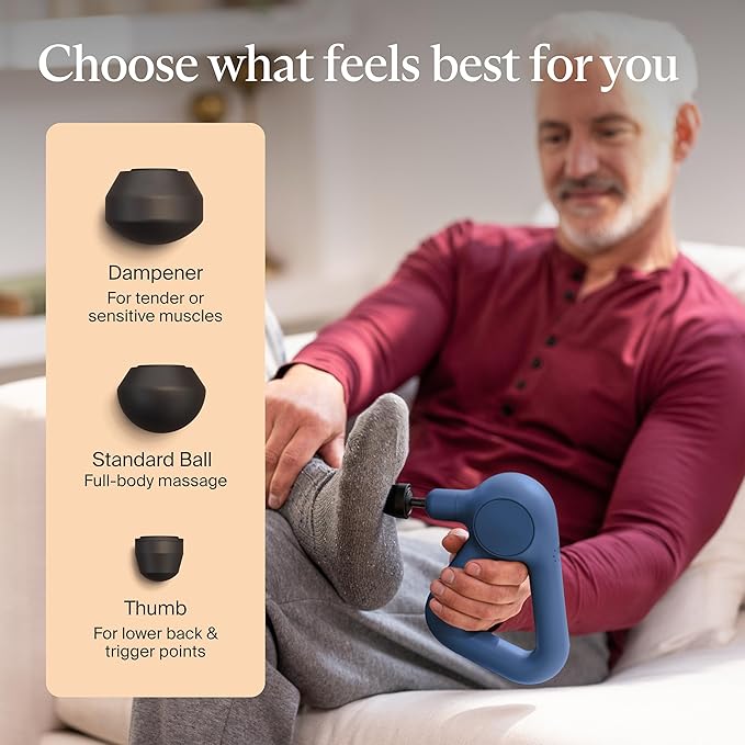 TheraGun Therabody Relief Handheld Percussion Massage Gun - Easy-to-Use, Comfortable & Light Personal Massager for Every Day Pain Relief Massage Therapy in Neck, Back, Leg, Shoulder and Body (Navy) - Bloomnest