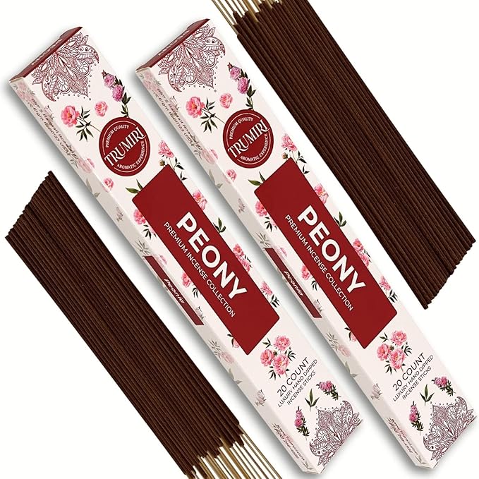 TRUMIRI Peony Incense Sticks - Total 40 Sticks - Dual Pack of 20 TRUMIRI