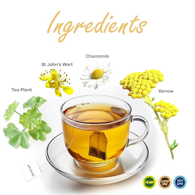 Prof Saracoglu 1 Box Pro-Woman Herbal Tea – Caffeine-Free Herbal Blend with Chamomile and Yarrow, Made for Women’s Daily Routine, 20 Organic Tea Bags in Resealable Box - Bloomnest