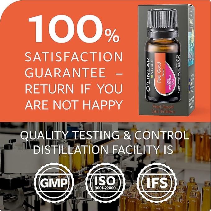 Premium 10 ml Aromatherapy Essential Oil Blend Therapeutic Grade - Happy & Relaxing Scent for Diffuser & Humidifier with Lavender, Rose, Lemon, Cinnamon, Geranium Sunny Mood Cheer Up Happiness Aroma - Bloomnest