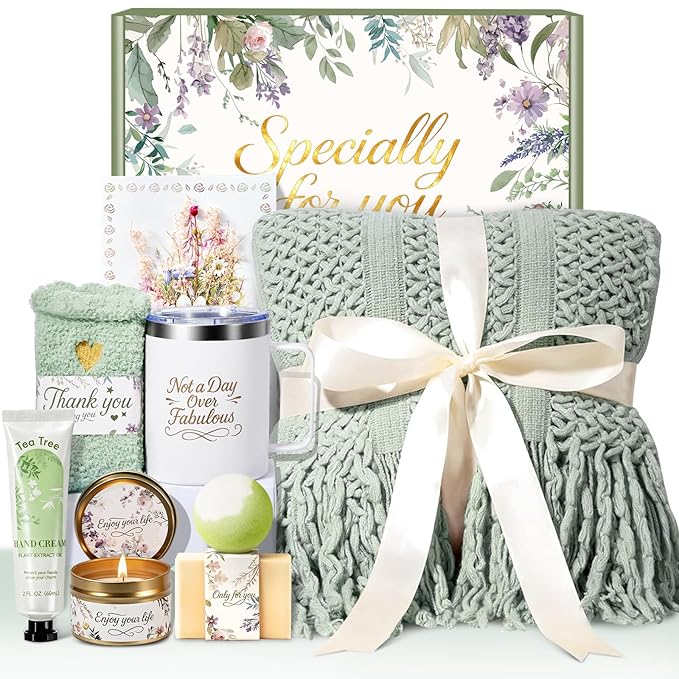 Birthday Gifts for Women Spa Care Package, Valentines Day Gifts for Her Mom Wife Girlfriend, Get Well Soon Gift Baskets Thinking of You Sympathy Gift Box for Friend, Sister, Grandma - Bloomnest