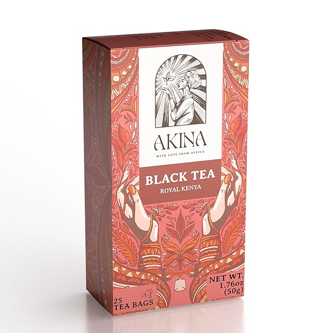 Akina Classic Royal Kenya Black Tea | Magic Fruity Range, Delicate Tea with Vibrant Flavors | Passion & Jasmine Green Tea, Medium-High Body, Helps fight Oxidative Stress, Brisk & Lively, Ideal for Blending, 25 Premium Tea Bags (50g) - Bloomnest