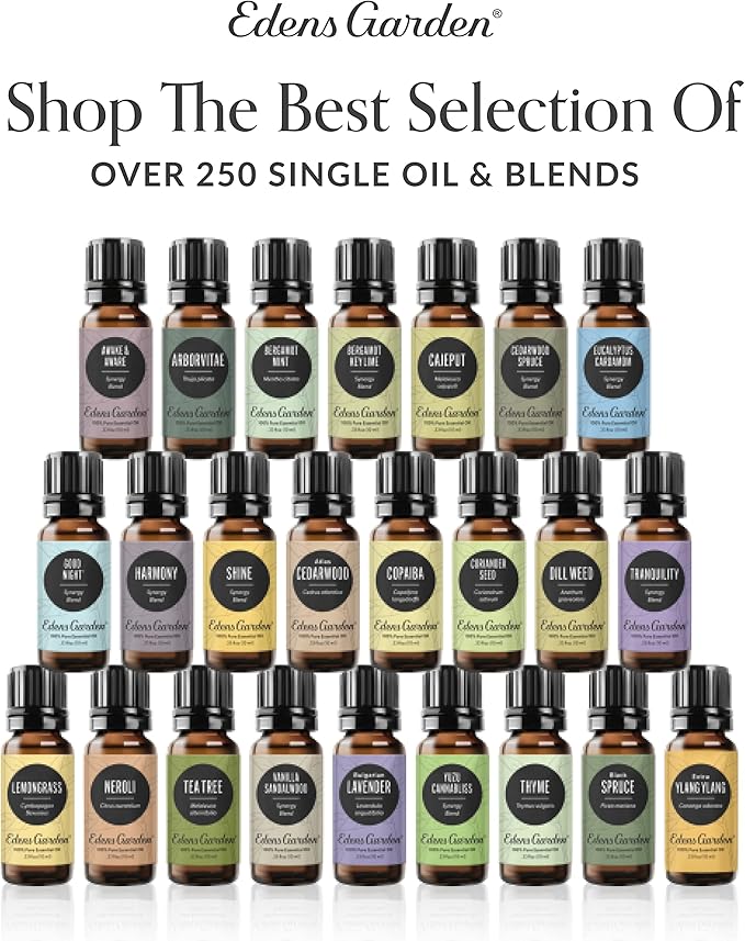 Edens Garden Essential Oils De-Stress 6 Set – 100% Pure Therapeutic Grade, Undiluted Aromatherapy Blends for Relaxation, Calming & Mood – Ideal for Diffusers, Home, Office & Self-Care, 10 ml/ 6 Pack - Bloomnest