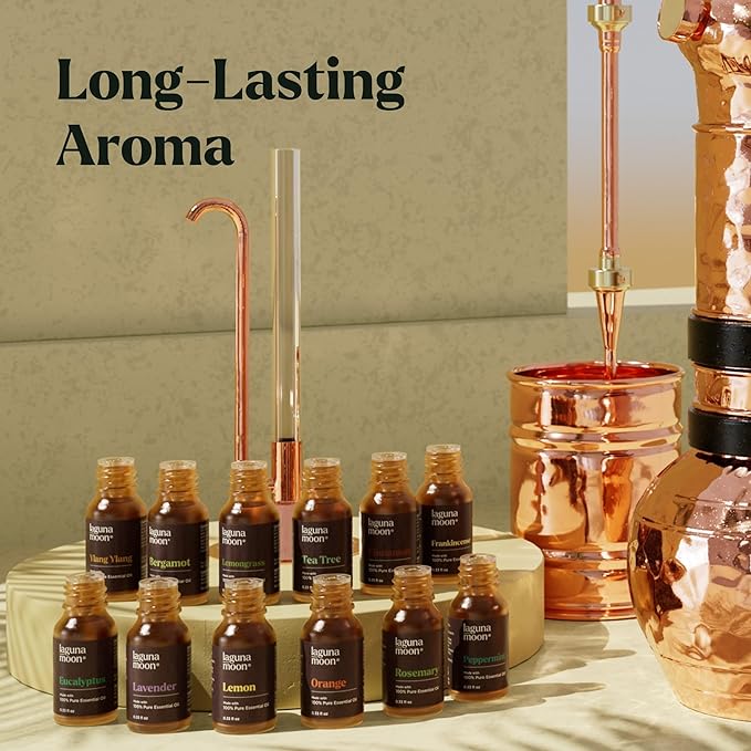 Lagunamoon Essential Oils Set - 12 Piece Premium Grade Home Essentials Oils - for Diffusers, Fragrance, Scents for Candle Making - Natural Aromatherapy Oils for Cars & Home Products, Room Sprays - Bloomnest