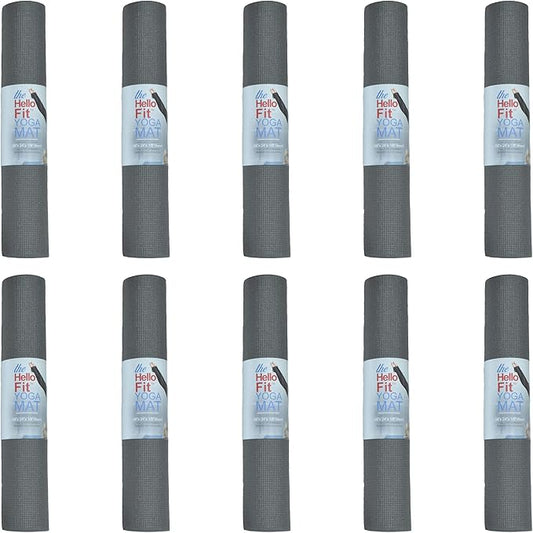 Hello Fit 10-Pack Yoga Mat, 68" x 24" Non Slip Exercise Mat, 4mm Thick Gym Mat for Fitness and Stretching, Bulk Non Toxic Yoga Mats for Schools and Studios - Bloomnest