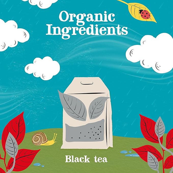Clipper Tea, English Breakfast Assam Blend, Fairtrade, Organic, Plant-Based, Caffeinated British Tea, 1 Pack, 80 Unbleached Tea Bags - Bloomnest