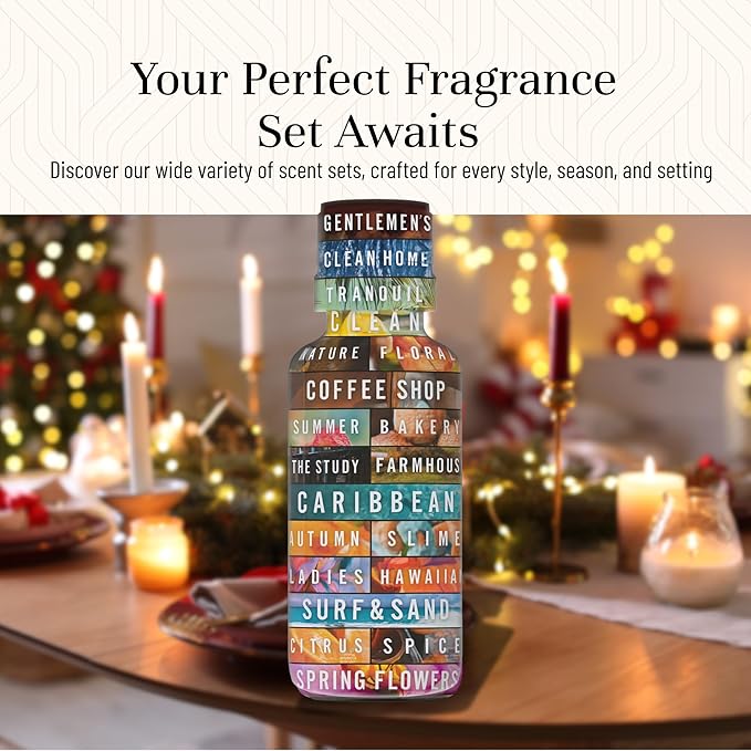 P&J Fragrance Oil Christmas Set | Christmas Wreath, Mistletoe, Candy Cane, Gingerbread, Cinnamon, and Cranberry Candle Scents, Freshie Scents, Candle/Soap Making Supplies PJTrading