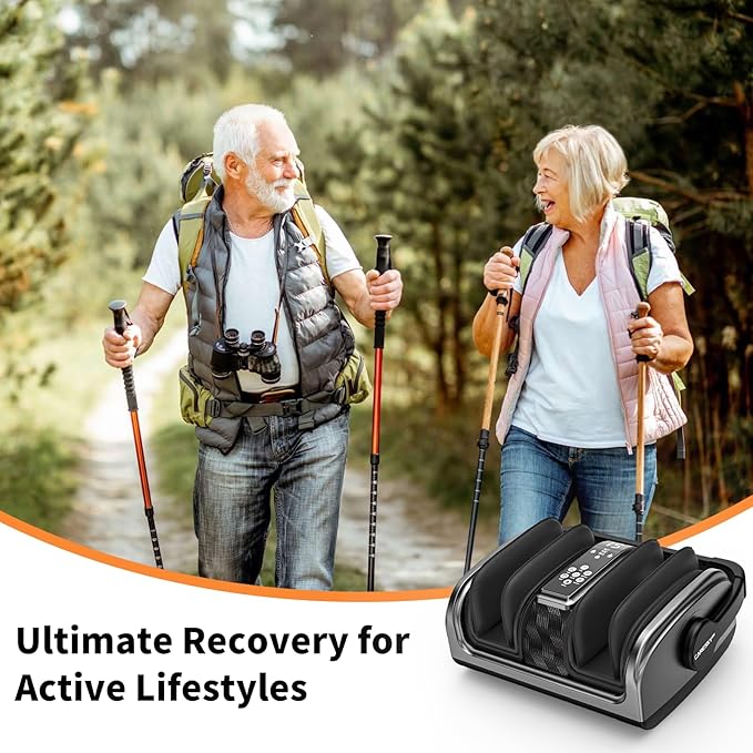 CARESKY® Foot Massager with Heat, Shiatsu Foot Massager for Plantar Fasciitis, Neuropathy Pain Relief, Deep Tissue Foot and Calf Massager, Boosts Circulation