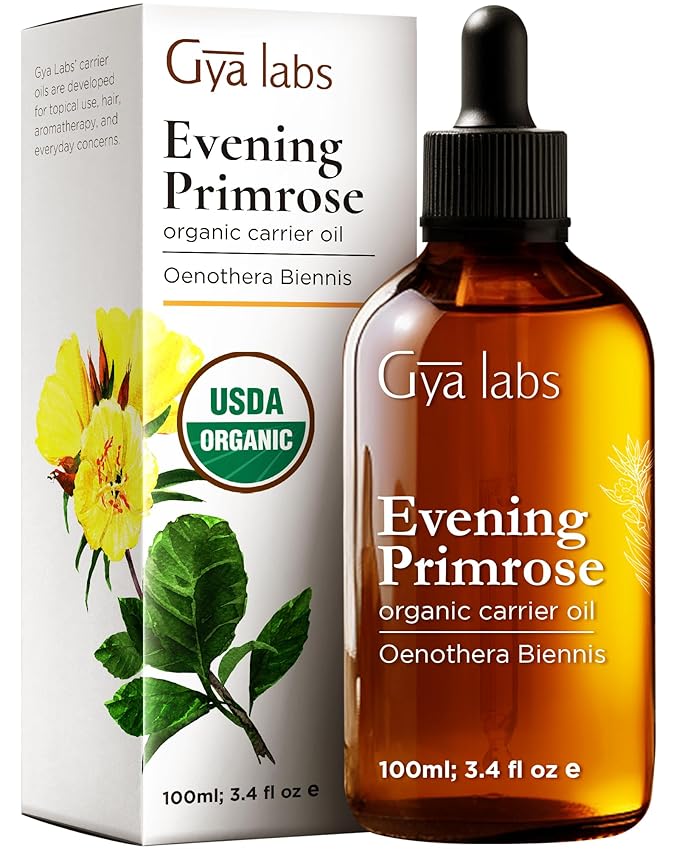 Gya Labs Evening Primrose Carrier Oil - 3.4 Fl Oz - for Hair, Skin, Face, Scalp & Body Massage - Bloomnest
