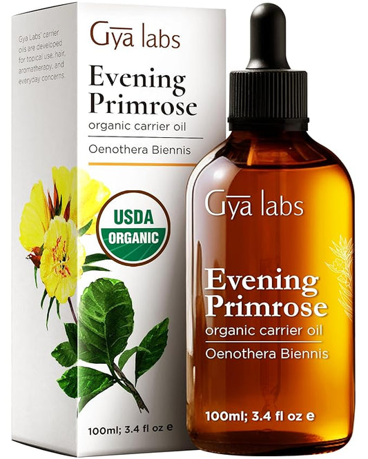 Gya Labs Evening Primrose Carrier Oil - 3.4 Fl Oz - for Hair, Skin, Face, Scalp & Body Massage - Bloomnest