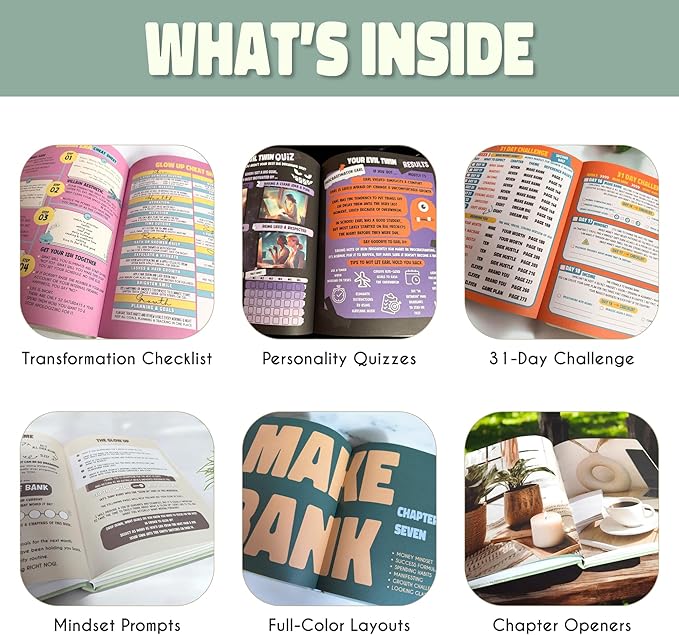 Know Your Worth Workbook by Angie Bellemare: Transformational Self-Growth & Mindset Journal for Women | 277-Page Full-Color Hardcover with 12 Chapters + 31-Day Challenge | Vegan Pebble-Leather Edition - Bloomnest