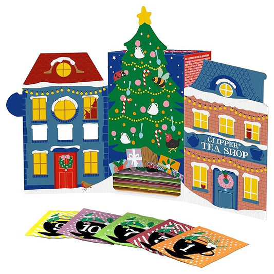 Clipper Tea: Tea Advent Calendar for 2025 Christmas Holiday – Sampler Set Gift w/ 12 Organic Flavors, Mix of Lemon, Ginger, Sleep, Herbal, Green & Black Tea Blends – 1 Variety Pack, 24 Individual Bags - Bloomnest