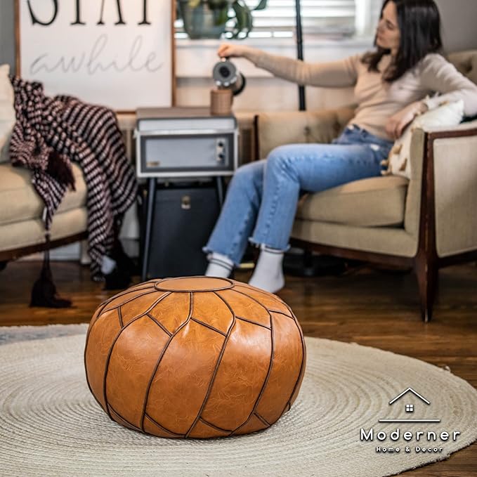 Moderner Pouf Ottoman Pumpkin Color - Bloomnest