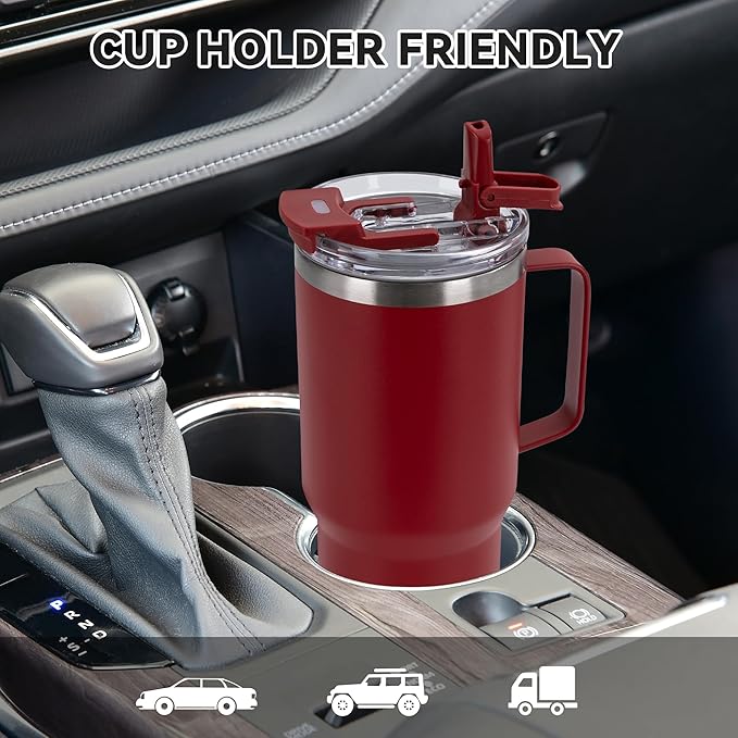 HASLE OUTFITTERS 30oz Tumbler Bulk with Handle, Insulated Travel Coffee Mug Set with Handle Leak-Proof Double Wall Stainless Steel Vacuum Tumblers Pack Metal Cup for Hot and Cold Drink - Bloomnest