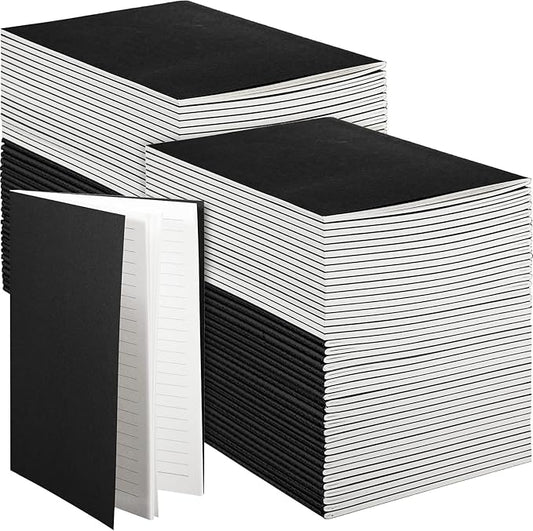 Mimorou 100 Pcs Journals Notebooks Bulk - Kraft Softcover A5 Small Notebooks 5.5 Inch x 8.3 Inch Notepads with 60 Page 30 Sheet for Writing Sketch Travel Office Supplies(Black,Lined) - Bloomnest