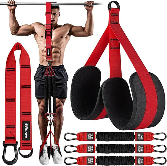 Pull Up Assistance Bands, Adjustable Heavy Duty Resistance Band for Pull Up, 3 Pull Up Bands, Comfortable Fabric Feet/Knee Rest, Assistance Bands for Pull-Up, Home Fitness, Body Stretching - Bloomnest