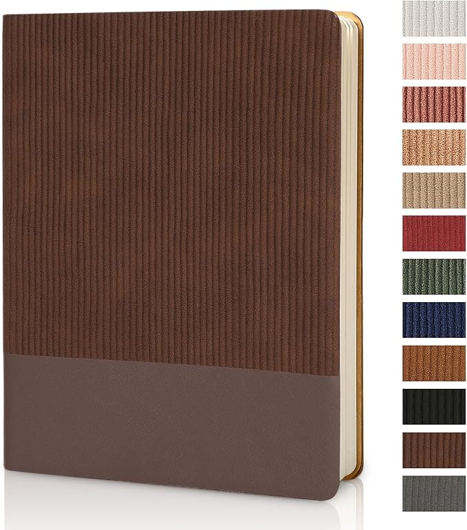 Lined Journal Notebook for Work College Ruled Note Book 7.2"x9.6" B5 PU Leather Daily Journaling 160 Pages for Women Men Writing Home School Supplies Business (Coffee) - Bloomnest