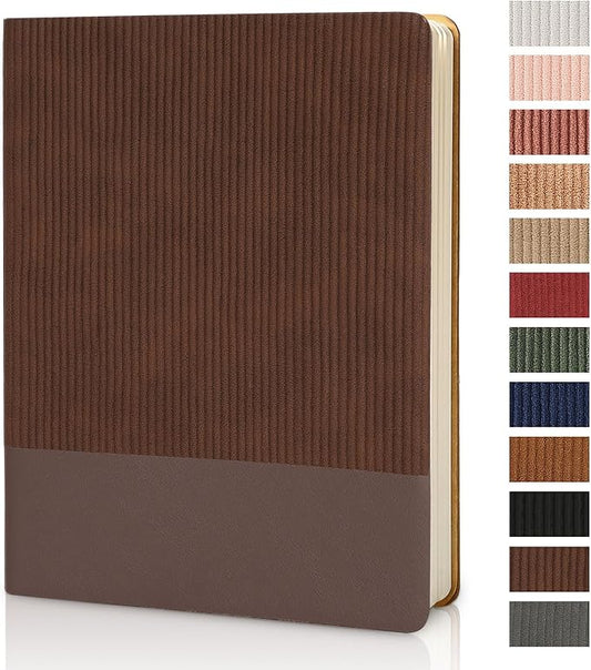 Lined Journal Notebook for Work College Ruled Note Book 7.2"x9.6" B5 PU Leather Daily Journaling 160 Pages for Women Men Writing Home School Supplies Business (Coffee) - Bloomnest