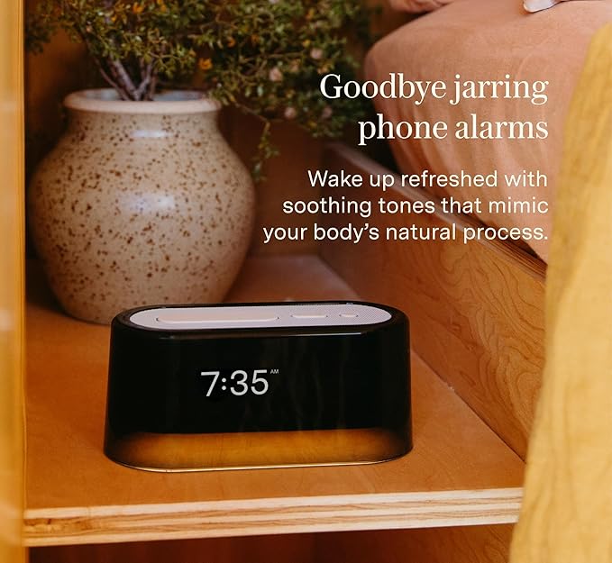 Loftie Alarm Clock with Sound Machine – Smart Alarm Clock with Light, White Noise, Bluetooth Speaker, Night Light Sound Machine, 100+ Sounds, Blackout Mode, No WiFi Mode, Optional Subscription - White - Bloomnest