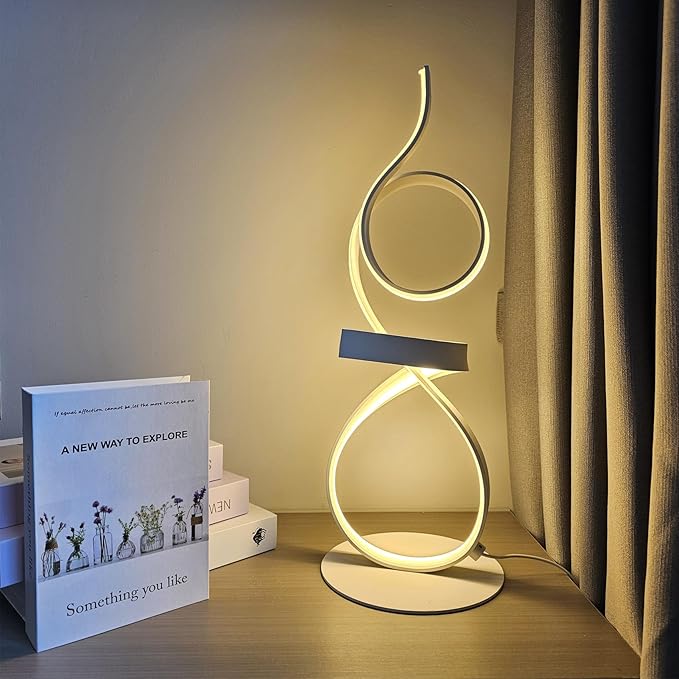 21inch High Brightness LED 3Color Touch Dimming Table Lamp for Bedside Lamp,Art Decorative Light,Stepless Dimmable Bedside Light，white Lights,modern lamps table,bedroom nightstand lamps(White) - Bloomnest