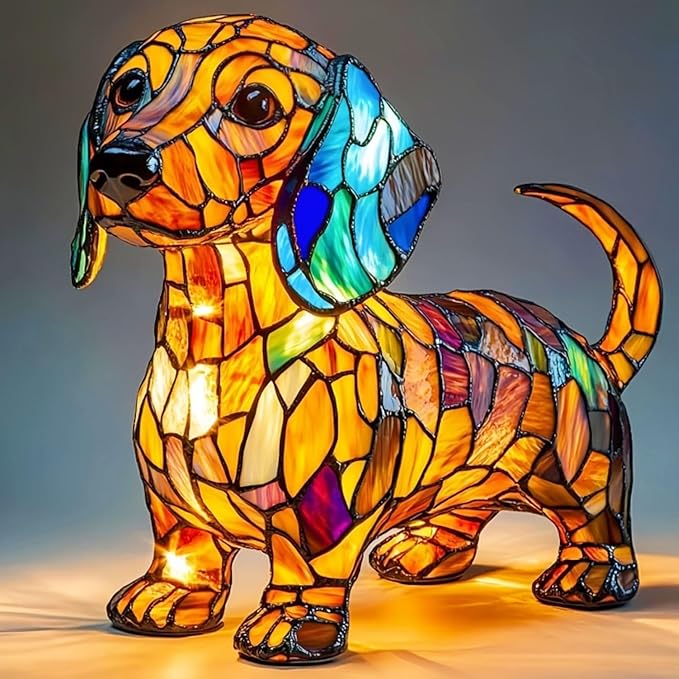 Dog lamp, Dachshund Lights, Cute Pet Resin Dog Desktop Night Lights, Vintage LED Table Lamps Home Decor, Animal Series Art Night Lights for Christmas Birthday（Dachshund） - Bloomnest