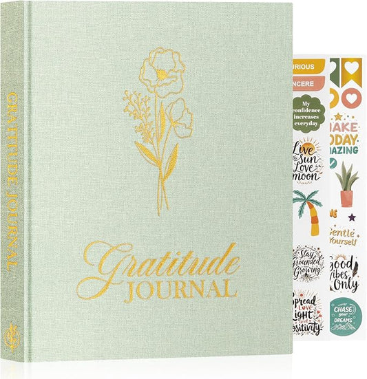 Lanpn Daily Gratitude Journal for Woman Men, 4 Month Affirmation & Mindfulness Planner, 7.8"x9.2" The 5 Minute Grateful Diary, Guided Reflection with Positivity Prompts Undated Notebook, Sage Green - Bloomnest