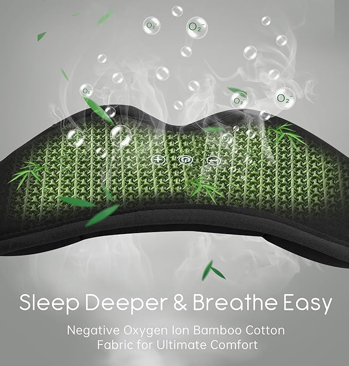 Sleep Mask with Headphones Bluetooth 5.4, TOPOINT 3D Eye Mask Blackout with Soft Bamboo Cotton for Side Sleepers Women Men, Sleep Headphones Earphones HD Speaker Microphone for Travel Meditation Gift - Bloomnest