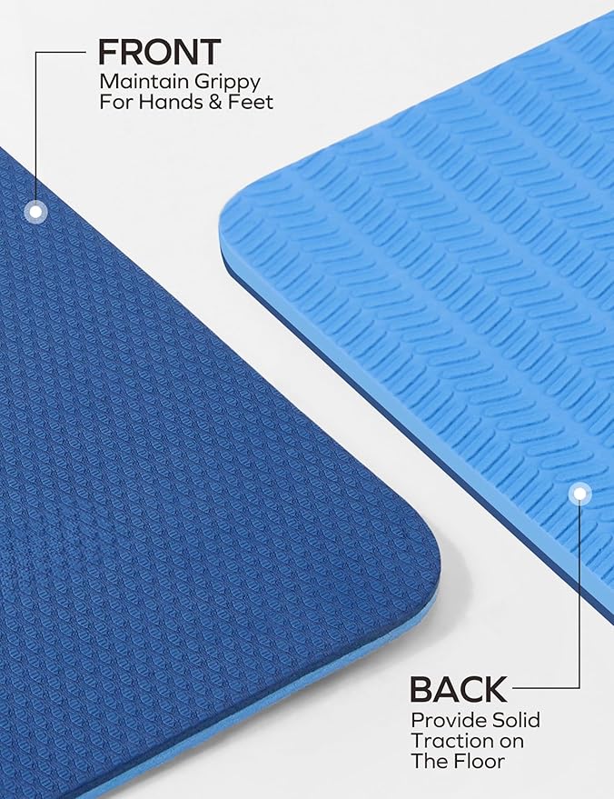Ewedoos Eco Friendly Yoga Mat Thick TPE Yoga Mat Non Slip Yoga Mats Anti-tear Exercise Workout Mat for Women Men Kids Yoga, Pilates and Fitness