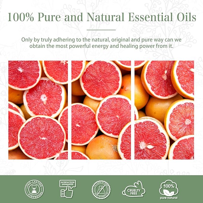 Grapefruit Essential Oil, 1.01Fl.Oz (30ML) PHATOIL Pure Essential Oil Singles for Aromatherapy Diffusers, Humidifiers, Great for DIY Candle and Soap Making, Gift for Friend PHATOIL