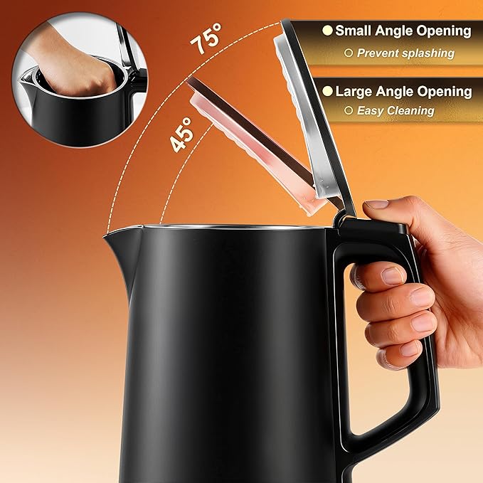 Dezin Electric Kettle, 0.8L Small Electric Kettle with Double Wall Construction, 304 Stainless Steel Electric Tea Kettle for Business Trip, Portable Travel Kettle with Auto Shut-Off (Without Cup) - Bloomnest