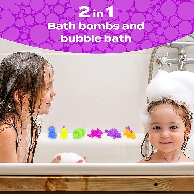 Sea Animal Bath Bombs for Kids with Surprise Toys Inside (6 Pack) - Bubble Bomb Stocking for Girls and Boys, Gentle and Safe Ingredients, USA Made, Ideal Gift for Children & Teens by Two Sisters - Bloomnest