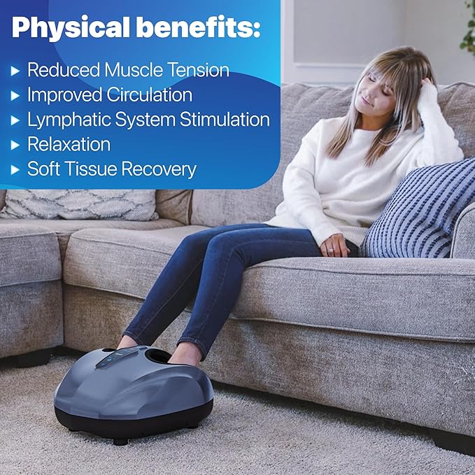 MIKO Foot Massager Machine with Deep-Kneading, Compression, Shiatsu, and Heat for Plantar Fasciitis, Neuropathy - Fits up to Men Size 12 - Bloomnest