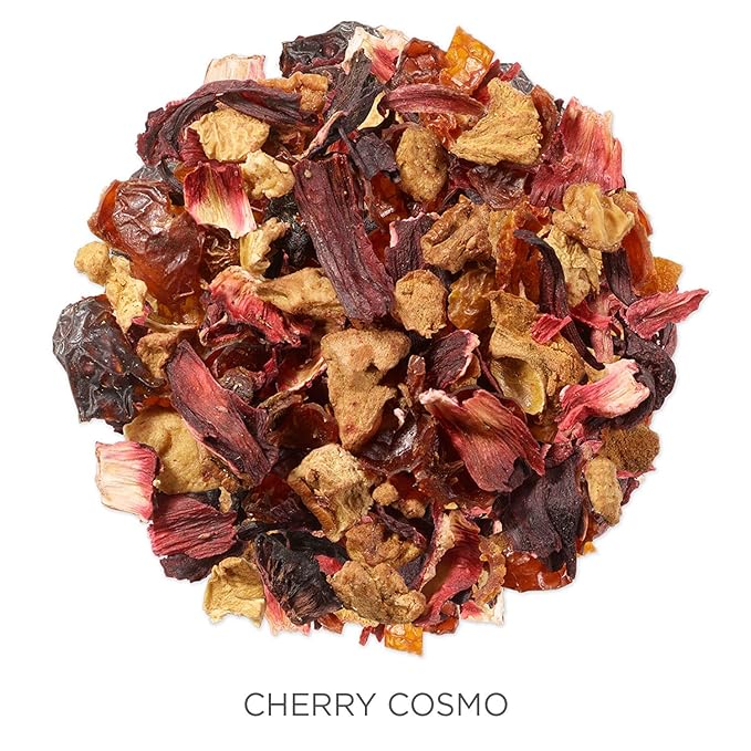 Tea Forte Cherry Cosmo Premium Organic Loose Leaf Caffeine-Free Herbal Tea Blend Canister, Makes 35-50 Cups - Bloomnest