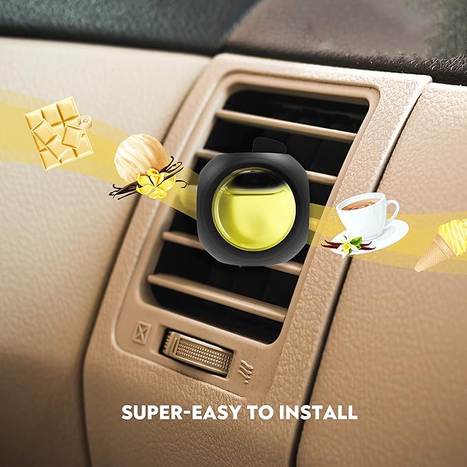 Car Air Freshener Vent Clips, 8 PK, 6 Vanilla, 2 New Car Scent, Provides Long-Lasting Scent, Up to 240 Days, Odor Eliminator - Bloomnest
